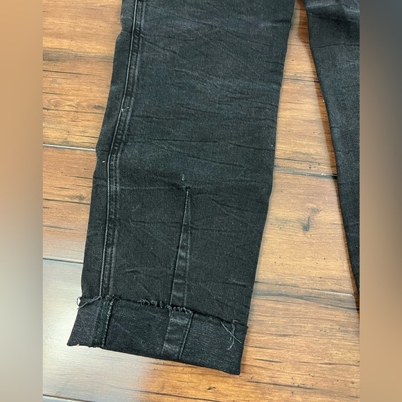 Anthro Pilcro Black Buckled Boyfriend Jeans HighRise Cinch Waist -Size 27 - Picture 14 of 16